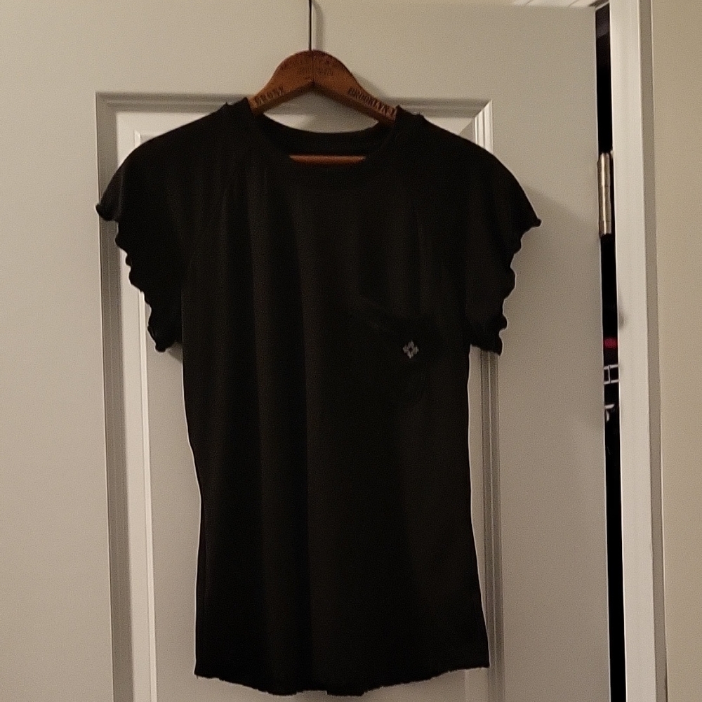 4 Pair Med Couture Black Short Sleeve Scrub Tops